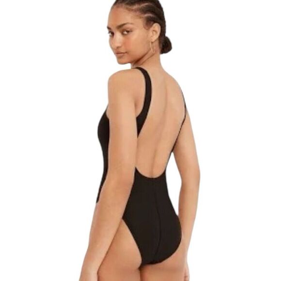 J. Crew Ribbed Square Neck One Piece Swimsuit Plus Sz 24 Scrunchie Green NWT - Picture 9 of 12